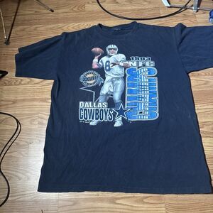 1993 Troy Aikman Dallas Cowboys NFC Champs Super Bowl Salem Shirt Adult 2XL
